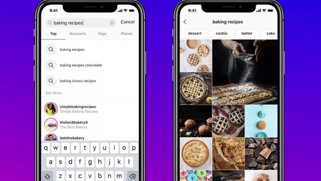 swearch instagram profile posts for keyword
